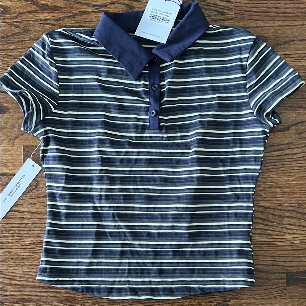NWT -Princess Polly Navy Stripe top